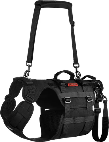 Vista 13 de OneTigris Arnés de elevación para perros grandes, soporte de cadera para perros, elevador de cuerpo completo con asas Invictus Chaleco