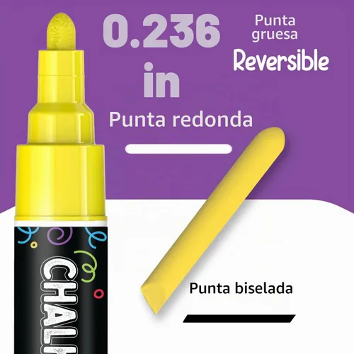 Vista 3 de Chalkola 20 marcadores de tiza líquida para pizarra, pizarra, ventana 20 colores 0.236 in