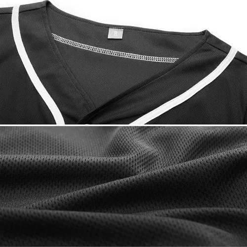 Vista 4 de Camiseta de béisbol para niños, camisa con botones, manga corta, hip hop, uniformes deportivos personalizados para niñas