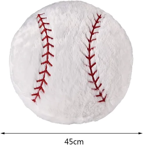Vista 5 de Firlar Almohada de felpa de béisbol, cojín de espalda de pelota deportiva, suave y duradero, regalo deportivo para decoración del sofá del hogar