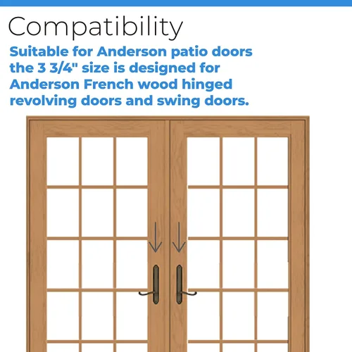 Vista 4 de 3-3/4 "Eje de manija de puerta para puerta de patio Andersen Frenchwood Storm 2579830 Replacement 3-3/4" Handle Spindle, for Andersen Frenchwood