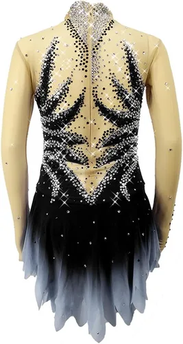 Vista 2 de LIUHUO Vestido de patinaje sobre hielo Vestido de patinaje artístico para mujer