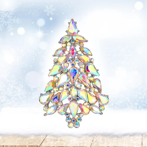 Vista 2 de EVER FAITH Broche de lágrima de cristal austriaco para fiesta de mujer, Cristal