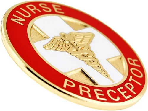 Vista 2 de PinMart's Red Caduceus Nursing Lapel Pin