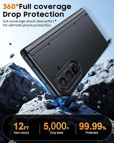 Vista 7 de CENMASO - Funda magnética para Samsung Galaxy Z Fold 7 con soporte, compatible con Magsafe, protección de bisagra, protector de pantalla, soporte