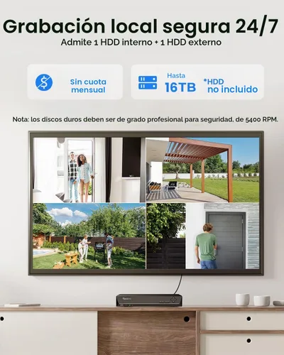 Vista 3 de REOLINK Sistema de cámara de seguridad para el hogar de 5MP 8CH sin HDD