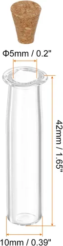 Vista 2 de HARFINGTON 20 mini botellas de vidrio con tapones de corcho, frascos de vidrio pequeños en forma de botella, pequeños frascos de vidrio