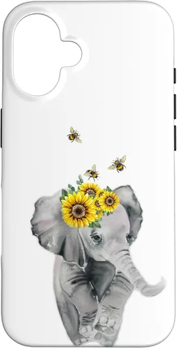 Vista 32 de Elephant Bumble bee - Sunflower Animal Lover Honey Bees Case for iPhone 17