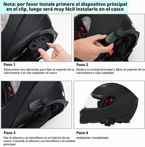 Vista 5 de FreedConn - Sistema de comunicación para casco de motocicleta, intercomunicador Bluetooth TCOM-SC, 2 unidades, kit de comunicación de 2 vías 2,624.7