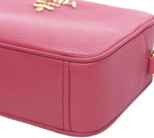 Vista 5 de Prada Vitello Phenix cuero Peonia rosa hombro cámara bolsa 1BH103