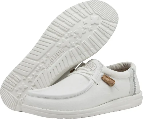 Vista 3 de Hey Dude Wally Linen - Mocasines para hombre, cómodos y ligeros, sin cordones