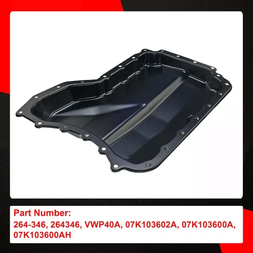 Vista 3 de 264-346 Cárter inferior de aceite de motor con tapón de drenaje compatible con Volkswagen Jetta 2005-2018 Passat 2012-2018 Beetle Rabbit 2006-2009