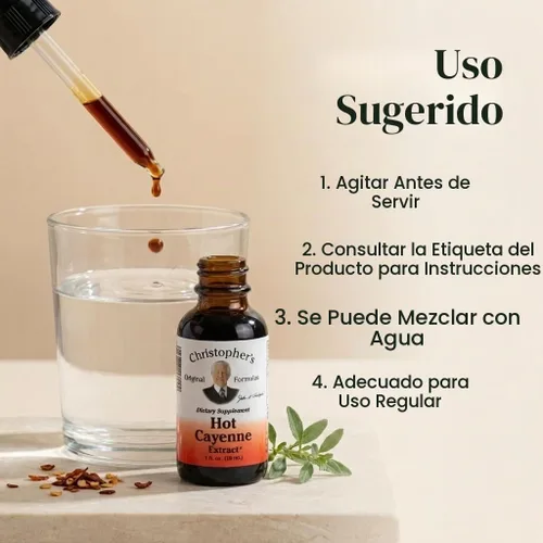 Vista 6 de Christopher's Original Formulas Extracto de Cayena Caliente, 1 fl oz - Suplemento herbario natural