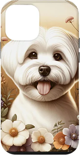 Vista 16 de Maltese Dog Summer Wildflowers Artwork Case for iPhone 17