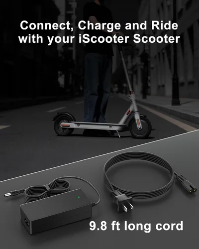 Vista 2 de VHBW Cargador eléctrico de scooter de 42 V, 2 A, compatible con iScooter i9, i9, i8, i8L, E9D, E9, Pro, E9T, i9, i9Pro, i9Plus, 1S, también
