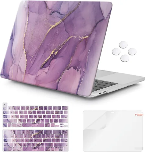 Vista 11 de iCasso Funda para MacBook Pro de 13 pulgadas M2 2025 A2338 Rosa Floral 1-Rosa Boho Floral