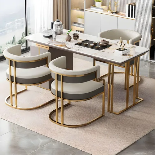 Vista 5 de Sillas de comedor de cocina para interiores, silla lateral tapizada para el hogar, silla con brazo de respaldo bajo, silla de comedor con piel