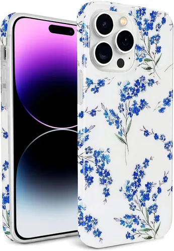 Vista 11 de J.west Funda de silicona protectora de silicona para iPhone 14 Pro de 6.1 pulgadas, diseño floral de TPU suave con ramos de flores de verano