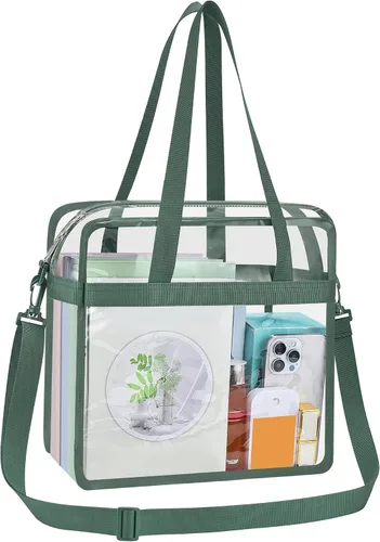 Vista 14 de USPECLARE Clear Tote Bag for Stadium Events, 12x6x12 Transparent Stadium Bag for Work, Sports Games,Gym，Concerts