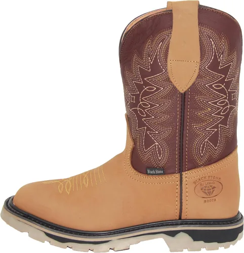 Vista 4 de Botas de trabajo de cuero con puntera cuadrada para hombre