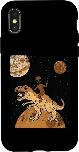 Vista 4 de Funda para iPhone 15 Alien Riding Dinosaur Black History Month Funny BLM T-Rex