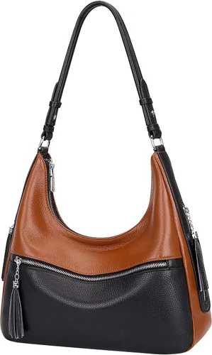 Vista 2 de Over Earth Genuine Leather Hobo Handbags for Women Casual Shoulder Bag Medium Soft Purses