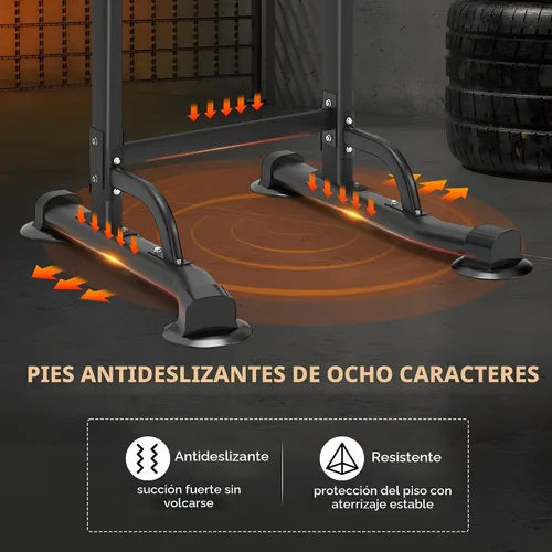 Vista 5 de SogesHome Power Tower - Barra de dominadas y estación de inmersión, soporte de inmersión ajustable en altura para gimnasio en casa, estación