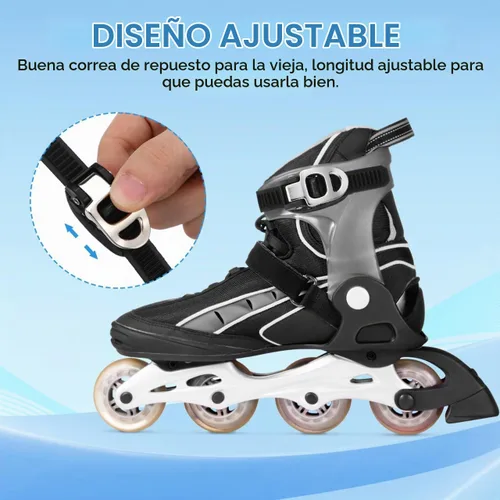 Vista 8 de 2 correas de hebilla para patinaje de ruedas: 10 "de largo, cabeza de 0.9", hebillas de repuesto ajustables de alta resistencia de 0.6 pulgadas