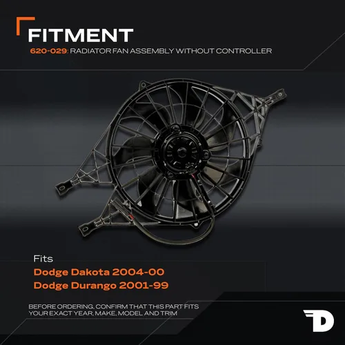 Vista 2 de Dorman Conjunto de ventilador de refrigeración del motor 620-029 compatible con modelos Dodge seleccionados
