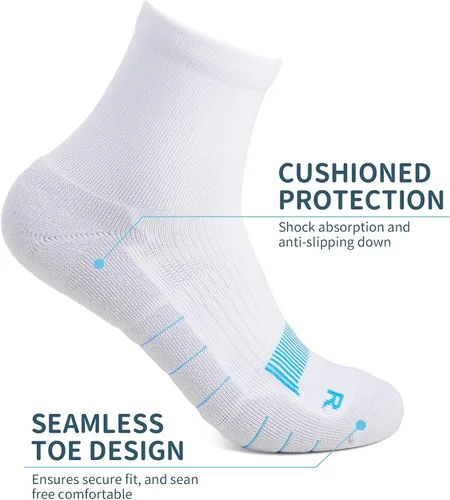 Vista 3 de AKASO Quarter Athletic - Calcetines Coolmax para correr, antiolor, absorben la humedad, antiampollas, sin costuras, para hombres y mujeres, paquete
