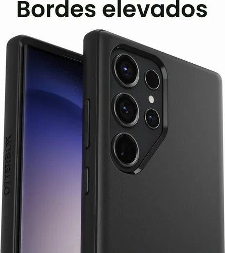 Vista 3 de OtterBox Galaxy S23 Ultra (solamente) - Funda de la serie Symmetry - Embalaje no minorista (negro)