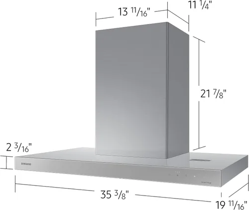 Vista 2 de Samsung 36" Campana de Pared Inteligente Bespoke en Gris Claro, NK36CB600WCGAA