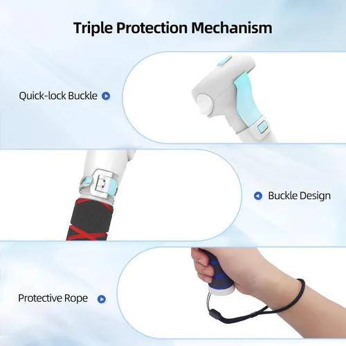 Vista 3 de AMVR Upgraded Handle Attachments Compatible with Oculus Quest 2 Controller Extension Grips, VR Gorilla Tag Long Arms Grips - Beat Saber Handle for