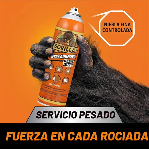 Vista 2 de Gorilla Adhesivo en aerosol resistente, multiusos y reposicionable