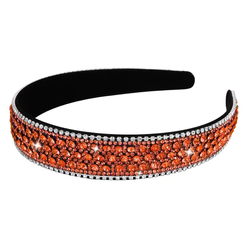 Vista 7 de Wecoe Diadema con diamantes de imitación para mujeres y niñas, azul, diadema de moda, antideslizante, brillante, cristal, diamante, banda fina