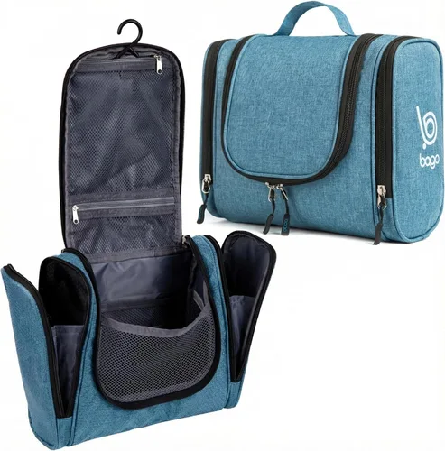 Vista 21 de Bolsa de Aseo de Viaje Bago Bolsa de Aseo Impermeable Colgante Bolsa de Aseo Grande para Baño y Viaje Organizador de Bolsa de Artículos de Tocador
