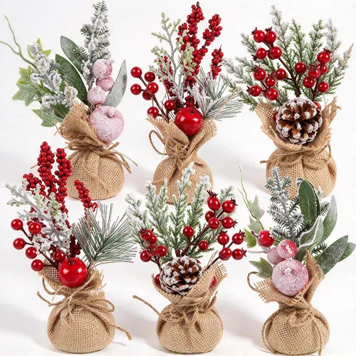 Vista 11 de Decoración de mesa de Navidad para interiores, centros de mesa