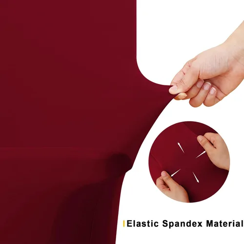 Vista 4 de Smiry Paquete de 2 Manteles de Spandex de 6 Pies, Manteles Elásticos Ajustables Extensibles, Lavables y Sin Arrugas, Cubierta Rectangular para Mesa
