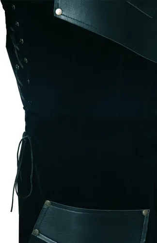 Vista 6 de Chaleco victoriano medieval para hombre, chaleco renacentista sin mangas, Estilo negro