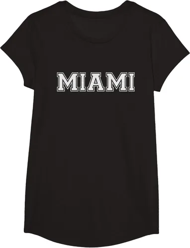 Vista 3 de Camiseta de regalo deportiva estilo universitario Miami Florida, Negro, S
