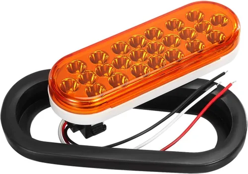 Vista 6 de Partsam 2 luces LED ovaladas de 6 pulgadas, color ámbar, 24 LED, luces LED ovaladas de 6 pulgadas, intermitentes y luces de estacionamiento, montaje