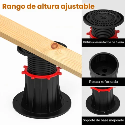 Vista 3 de Linone 2 patas de soporte ajustables para marco de cama, 4.7 a 7.1 pulgadas