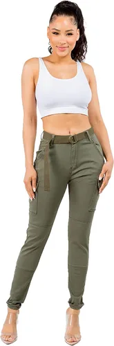 Vista 6 de TwiinSisters - Pantalones de deporte para mujer con cinturón a juego, talla S a 3X