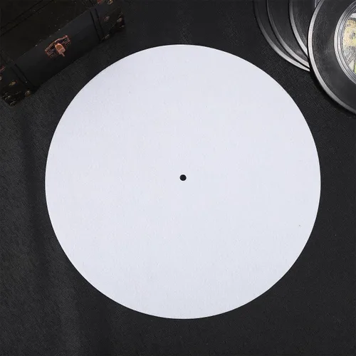 Vista 4 de Alfombrilla giratoria blanca para tocadiscos de vinilo de 12 pulgadas: alfombrilla antiestática para tocadiscos – Alfombrilla antideslizante