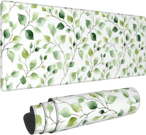 Vista 40 de Alfombrilla de mouse para juegos con diseño de flores y cerezas, base de goma antideslizante, alfombrilla de mouse extendida con bordes cosidos
