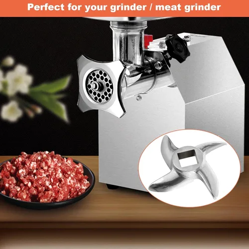 Vista 7 de 3 piezas, cuchillas para picar carne #22, repuesto de cortador de cuchillos de acero inoxidable, ideal para molinillos, picadoras y más