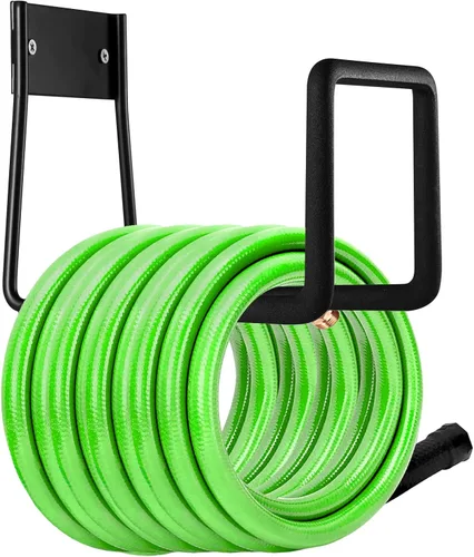 Vista 11 de Percha de Manguera, Soporte de Manguera de Metal Resistente para Montaje en Pared, Gancho para Manguera de Jardín/Manguera Extensible/Carrete