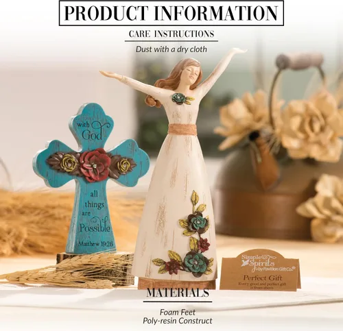 Vista 2 de Pavilion Gift Company Simple Spirits 41007 - Figura decorativa (7.5 pulgadas), color blanco, verde, bronceado