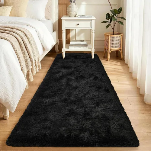 Vista 39 de Noahas Alfombras de Área Grandes y Esponjosas de 5x8 pies para Sala de Estar y Dormitorio, Alfombra Gruesa de Pelo Largo Beige y Blanca, Alfombra