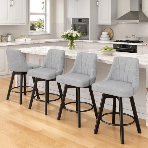 Vista 40 de REONEY Counter Height Swivel Bar Stools, 24" Modern Upholstered Barstools